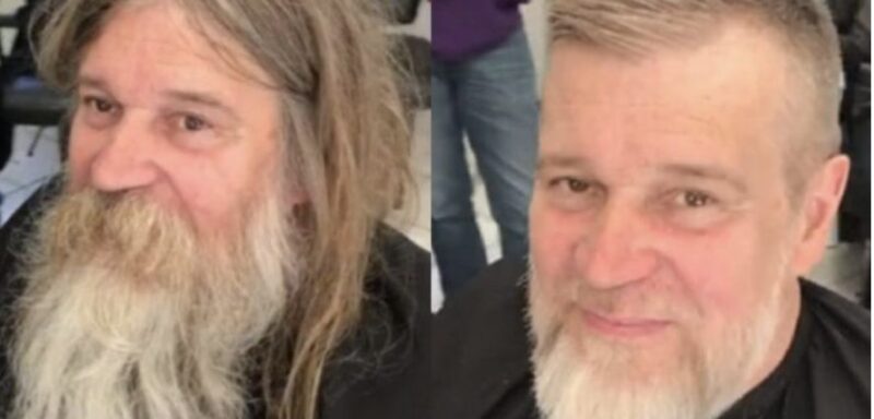 Un homme sans-abri a bénéficié d’une coupe de cheveux gratuite, le transformant de manière spectaculaire