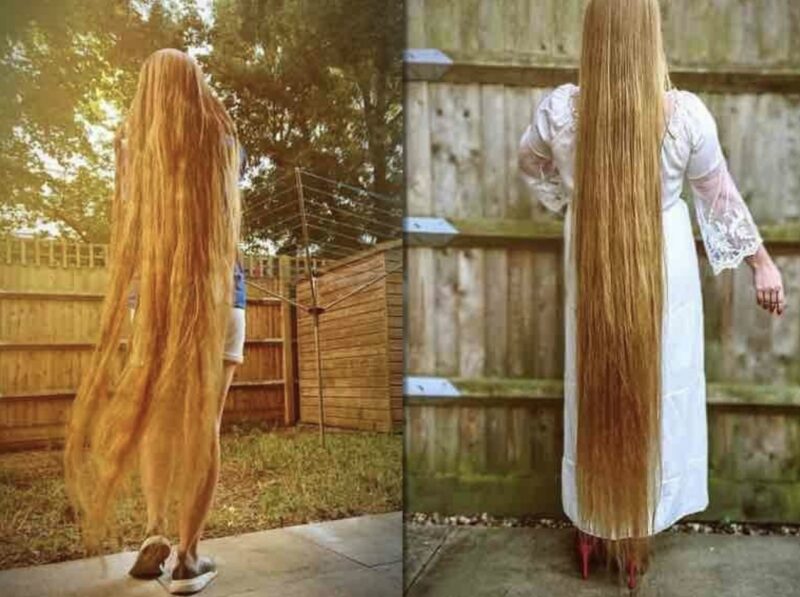 Une femme de 34 ans, n’a pas coupé ses cheveux depuis son enfance, et ils ont maintenant une longueur impressionnante, dépassant sa taille