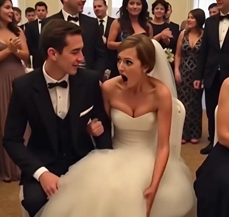 Pendant le mariage, alors que tout le monde baignait déjà dans une atmosphère chaleureuse, quelque chose se mit soudainement à bouger sous la robe de mariée ։ Lorsque les invités le remarquèrent tous les regards se figèrent sur place