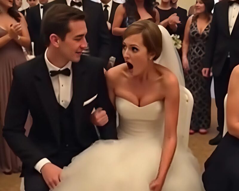 Pendant le mariage, alors que tout le monde baignait déjà dans une atmosphère chaleureuse, quelque chose se mit soudainement à bouger sous la robe de mariée ։ Lorsque les invités le remarquèrent tous les regards se figèrent sur place