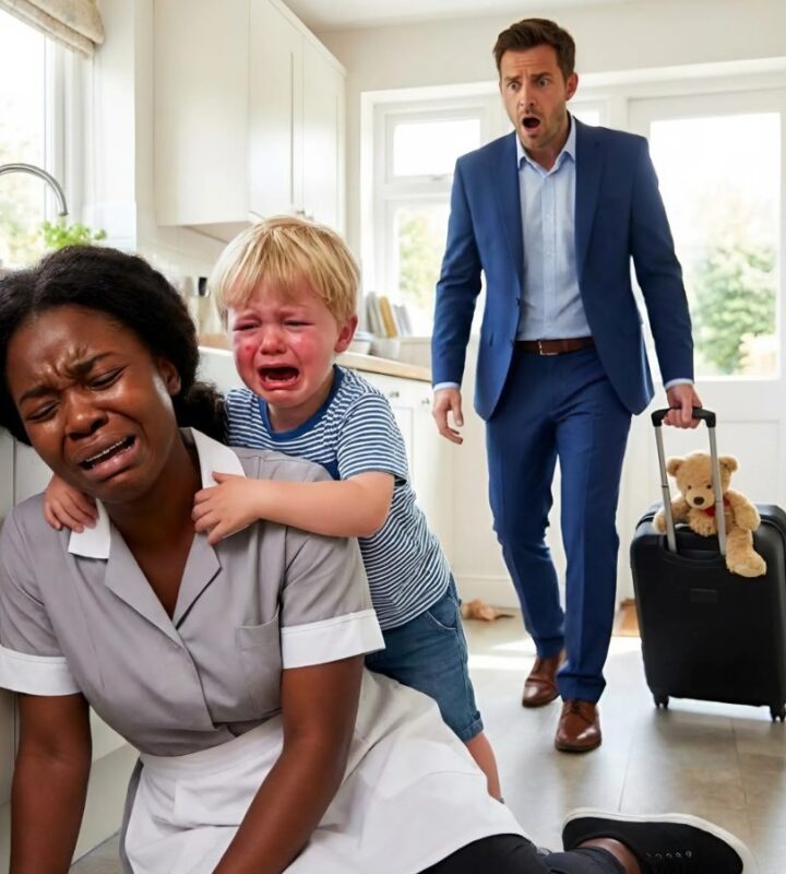 De miljonair keerde naar huis terug en verstijfde van schrik toen hij zijn enige zoon in de keuken zag met de nieuwe zwarte hulp. Wat hij aantrof, verwoestte hem.