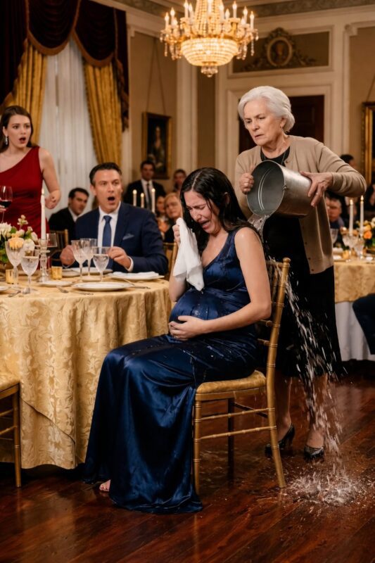 Lors du dîner familial, ma belle-mère, n’acceptant pas la façon dont mon mari me traite si bien, a apporté sans aucune raison un seau d’eau sale et me l’a versé dessus ։ Cependant, l’instant suivant, ce que mon mari lui a fait a choqué toute la salle
