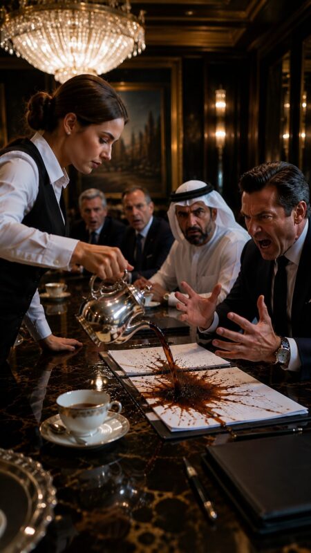 Le milliardaire a humilié une serveuse parce qu’elle avait renversé du thé… Jusqu’à ce qu’un inconnu prononce une seule phrase qui a choqué tout le monde
