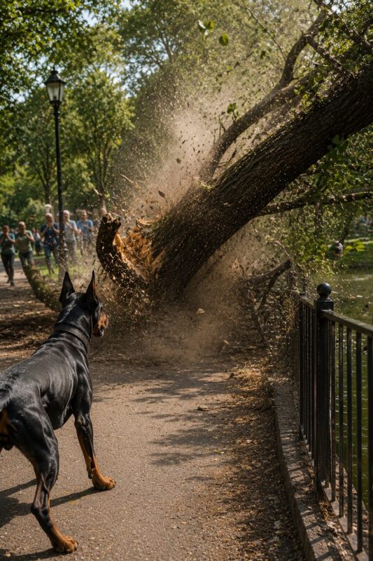 Un énorme Dobermann a plaqué une fillette de six ans contre une clôture métallique… Personne n’était prêt à ce qui s’est passé ensuite