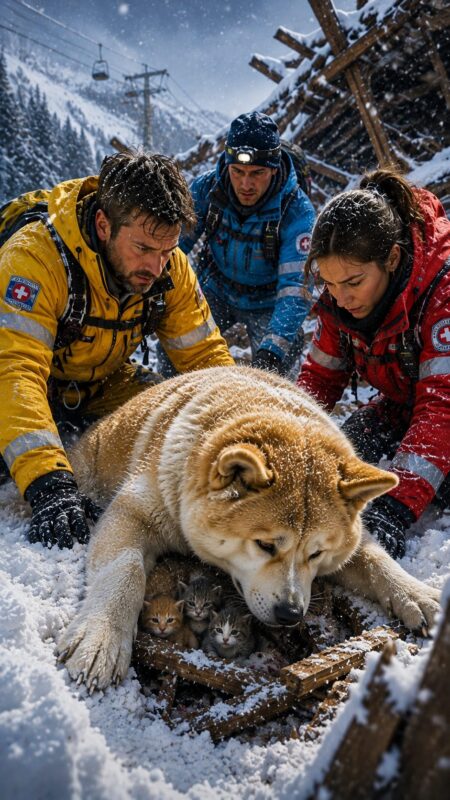 Pendant un terrible blizzard, il entendit un faible aboiement sous la neige — quand ils déterrèrent l'énorme chien, celle qu'il protégeait de son propre corps choqua tout le monde