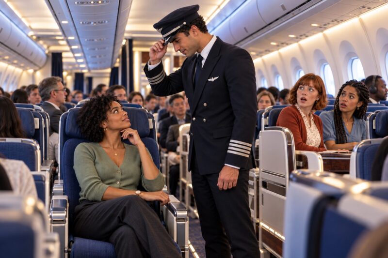 Sa belle-mère lui fit traîner de lourdes valises, l'envoya en classe économique et se moqua d'elle devant les passagers, mais après l'atterrissage le commandant sortit du cockpit — et ses paroles choquèrent tout le monde
